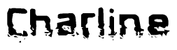 The image contains the word Charline in a stylized font with a static looking effect at the bottom of the words