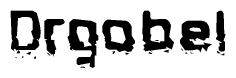 The image contains the word Drgobel in a stylized font with a static looking effect at the bottom of the words