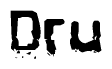 The image contains the word Dru in a stylized font with a static looking effect at the bottom of the words