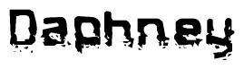 The image contains the word Daphney in a stylized font with a static looking effect at the bottom of the words