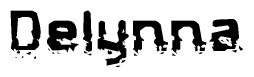 The image contains the word Delynna in a stylized font with a static looking effect at the bottom of the words