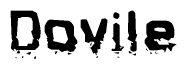 The image contains the word Dovile in a stylized font with a static looking effect at the bottom of the words