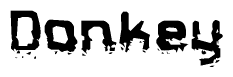 The image contains the word Donkey in a stylized font with a static looking effect at the bottom of the words