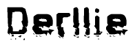 The image contains the word Derllie in a stylized font with a static looking effect at the bottom of the words
