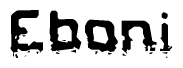 The image contains the word Eboni in a stylized font with a static looking effect at the bottom of the words