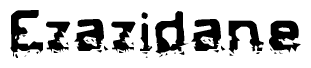 This nametag says Ezazidane, and has a static looking effect at the bottom of the words. The words are in a stylized font.