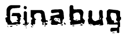 The image contains the word Ginabug in a stylized font with a static looking effect at the bottom of the words