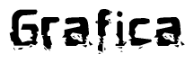 The image contains the word Grafica in a stylized font with a static looking effect at the bottom of the words