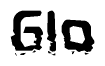 The image contains the word Glo in a stylized font with a static looking effect at the bottom of the words