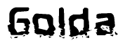 The image contains the word Golda in a stylized font with a static looking effect at the bottom of the words