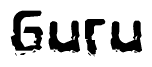 The image contains the word Guru in a stylized font with a static looking effect at the bottom of the words