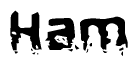The image contains the word Ham in a stylized font with a static looking effect at the bottom of the words