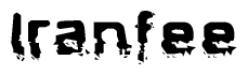 The image contains the word Iranfee in a stylized font with a static looking effect at the bottom of the words