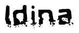 The image contains the word Idina in a stylized font with a static looking effect at the bottom of the words