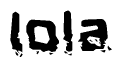 The image contains the word Iola in a stylized font with a static looking effect at the bottom of the words