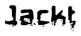 The image contains the word Jackt in a stylized font with a static looking effect at the bottom of the words