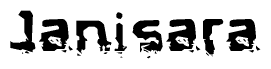 The image contains the word Janisara in a stylized font with a static looking effect at the bottom of the words
