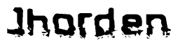 The image contains the word Jhorden in a stylized font with a static looking effect at the bottom of the words