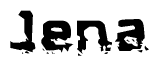 The image contains the word Jena in a stylized font with a static looking effect at the bottom of the words
