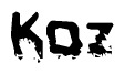 The image contains the word Koz in a stylized font with a static looking effect at the bottom of the words