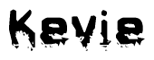 The image contains the word Kevie in a stylized font with a static looking effect at the bottom of the words