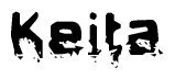 The image contains the word Keita in a stylized font with a static looking effect at the bottom of the words