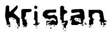The image contains the word Kristan in a stylized font with a static looking effect at the bottom of the words