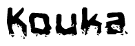 The image contains the word Kouka in a stylized font with a static looking effect at the bottom of the words