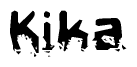 The image contains the word Kika in a stylized font with a static looking effect at the bottom of the words