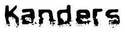 The image contains the word Kanders in a stylized font with a static looking effect at the bottom of the words