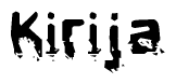 The image contains the word Kirija in a stylized font with a static looking effect at the bottom of the words