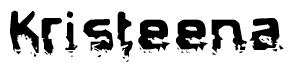 The image contains the word Kristeena in a stylized font with a static looking effect at the bottom of the words
