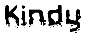 The image contains the word Kindy in a stylized font with a static looking effect at the bottom of the words