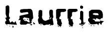The image contains the word Laurrie in a stylized font with a static looking effect at the bottom of the words