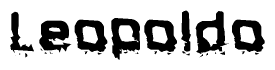 The image contains the word Leopoldo in a stylized font with a static looking effect at the bottom of the words