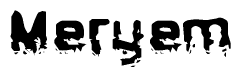 The image contains the word Meryem in a stylized font with a static looking effect at the bottom of the words
