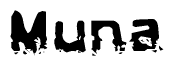 The image contains the word Muna in a stylized font with a static looking effect at the bottom of the words