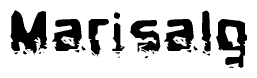The image contains the word Marisalg in a stylized font with a static looking effect at the bottom of the words