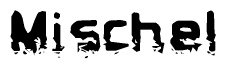 The image contains the word Mischel in a stylized font with a static looking effect at the bottom of the words