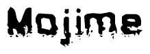 The image contains the word Mojime in a stylized font with a static looking effect at the bottom of the words