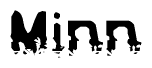 The image contains the word Minn in a stylized font with a static looking effect at the bottom of the words