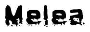 The image contains the word Melea in a stylized font with a static looking effect at the bottom of the words