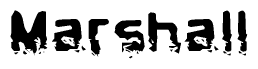 The image contains the word Marshall in a stylized font with a static looking effect at the bottom of the words