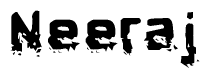 The image contains the word Neeraj in a stylized font with a static looking effect at the bottom of the words