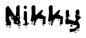 The image contains the word Nikky in a stylized font with a static looking effect at the bottom of the words