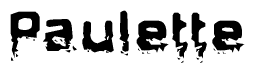 The image contains the word Paulette in a stylized font with a static looking effect at the bottom of the words
