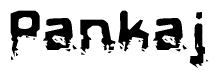 The image contains the word Pankaj in a stylized font with a static looking effect at the bottom of the words