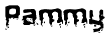 The image contains the word Pammy in a stylized font with a static looking effect at the bottom of the words