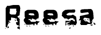 The image contains the word Reesa in a stylized font with a static looking effect at the bottom of the words