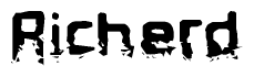 The image contains the word Richerd in a stylized font with a static looking effect at the bottom of the words